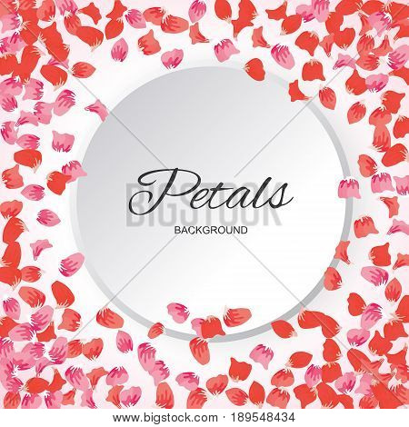 Pink Flying Petals Background. Festive Summer Floral Texture.  Illustration