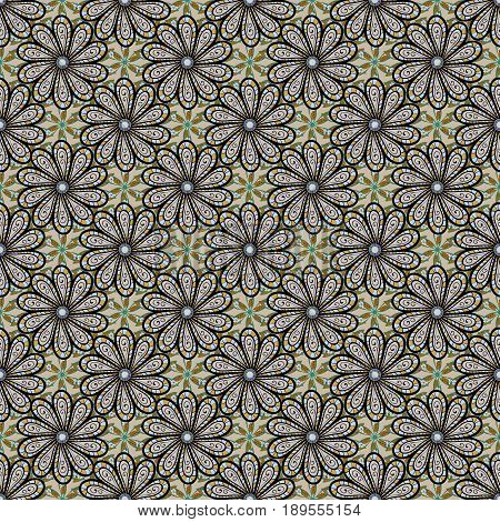 Seamless Pattern With Floral Motif. Seamless Floral Pattern With Pink Flowers Watercolor. Vector Flo