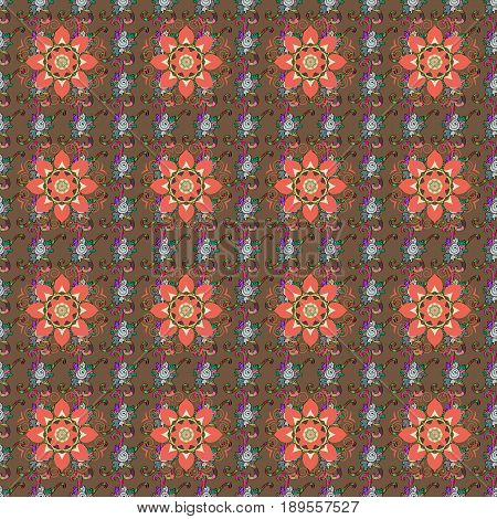 Seamless Floral Pattern Can Be Used For Sketch Website Background Wrapping Paper. Vector Flower Conc