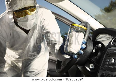 Crime scene investigation - collecting of odor traces in car