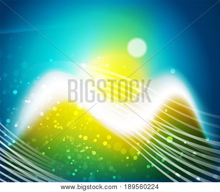 Shiny wave, magic light efffect abstract background