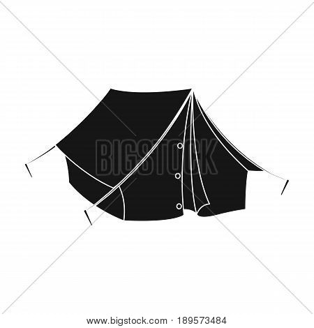 Tourist tent.African safari single icon in black style vector symbol stock illustration .