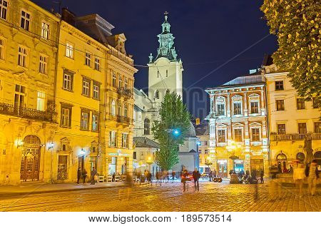 The Landmarks Of Lvov In Evening