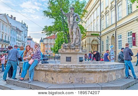 The Stone Sculpture In Lvov Market Square