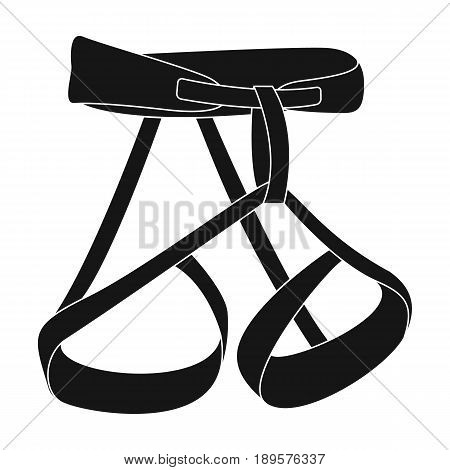 Climbing strapping, insurance.Mountaineering single icon in black style vector symbol stock illustration .