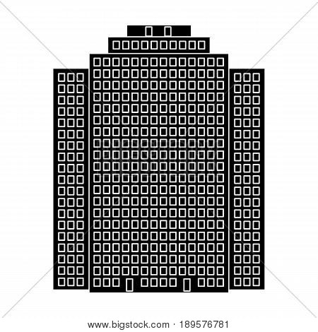 High-rise building, skyscraper, Realtor single icon in black style vector symbol stock illustration .