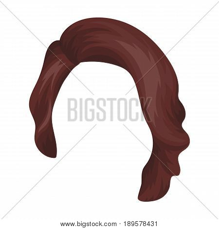 Dark short.Back hairstyle single icon in cartoon style vector symbol stock illustration .