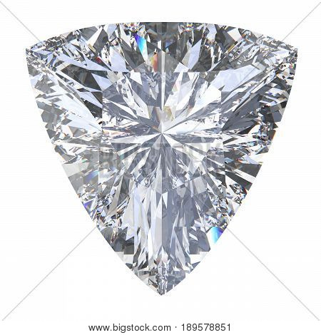 3D illustration trillion curved diamond stone on a white background