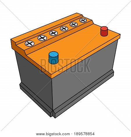 For automobile battery.Car single icon in cartoon style vector symbol stock illustration .