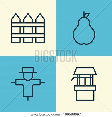 Garden Icons Set. Collection Of Duchess, Bugbear, Barrier And Other Elements. Also Includes Symbols Such As Protection, Bugbear, Barrier.