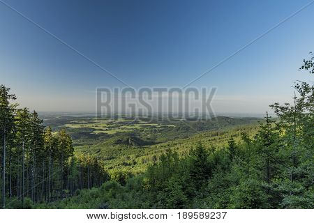 View in Rychlebske mountains in spring sunny nice evening