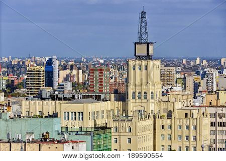 Daytime aerial view of the Buenos Aires city Argentina.