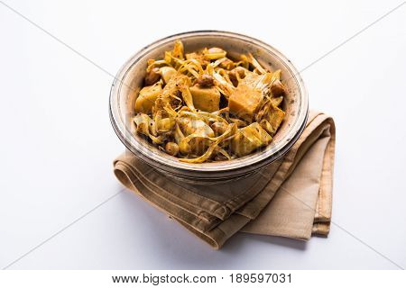 Kathal ki Sukhi Sabzi or jackfruit vegetable recipe of fanas chi bhaji or phanas ki sabzi
