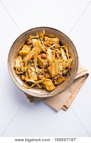 Kathal ki Sukhi Sabzi or jackfruit vegetable recipe of fanas chi bhaji or phanas ki sabzi