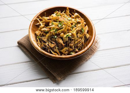 Kathal ki Sukhi Sabzi or jackfruit vegetable recipe of fanas chi bhaji or phanas ki sabzi