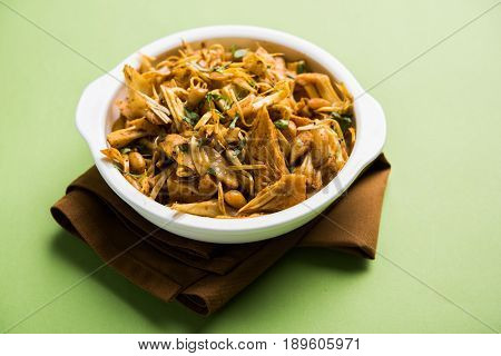 Kathal ki Sukhi Sabzi or jackfruit vegetable recipe of fanas chi bhaji or phanas ki sabzi