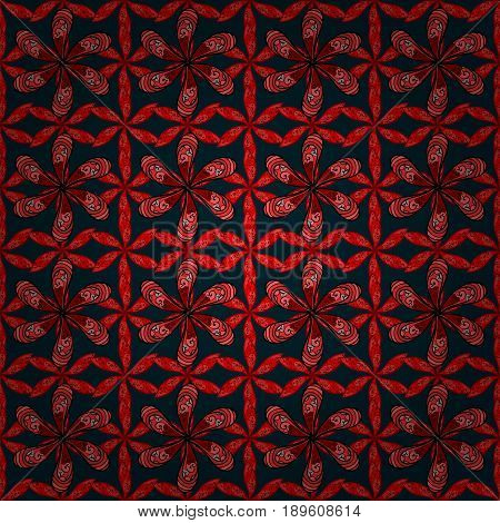 Seamless Exotic Pattern With Many Tropical Flowers. Blooming Jungle. Motley Vector Illustration.