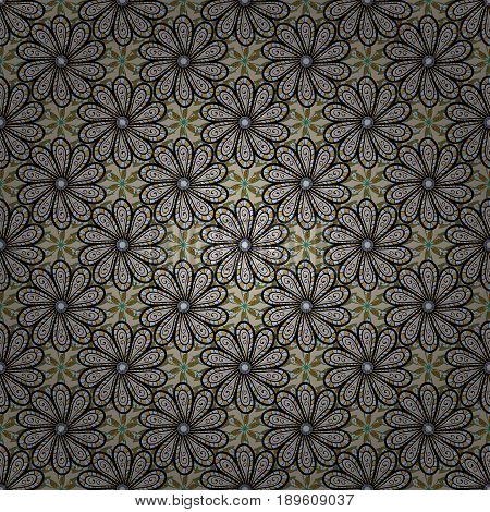 Vector Seamless Colorful Floral Pattern. Hand Drawn Floral Texture Decorative Flowers.