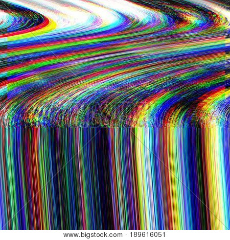 Glitch psychedelic background. Old TV screen error. Digital pixel noise abstract design. Broken pixels glitch. Television signal fail. Technical problem grunge wallpaper. Colorful noise rerto