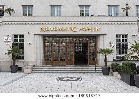 VIENNA, AUSTRIA-JUNE 01, 2017: Novomatic Forum art deco building, Vienna