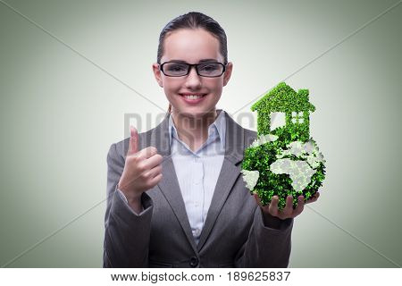 Businesswoman in recyling sustainable business concept