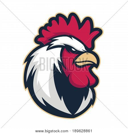 Clipart picture of a chicken rooster head cartoon mascot logo character
