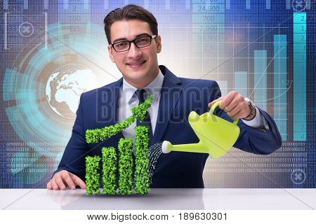 Businessman in recyling sustainable business concept