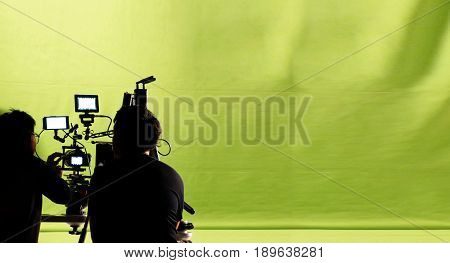 Behind The Video Production And Green Screen Studio.