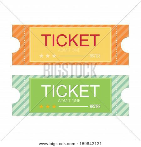 Tickets icon. Flat design. Vector illustration set