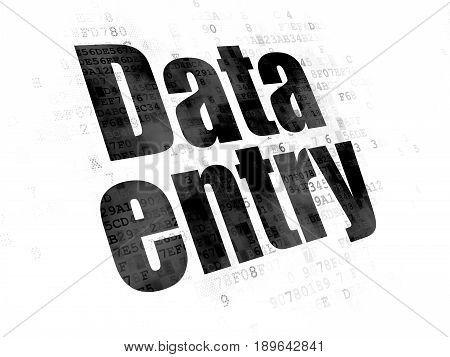 Data concept: Pixelated black text Data Entry on Digital background