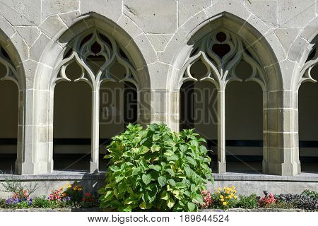 Detail Of Castle Church At Interlaken
