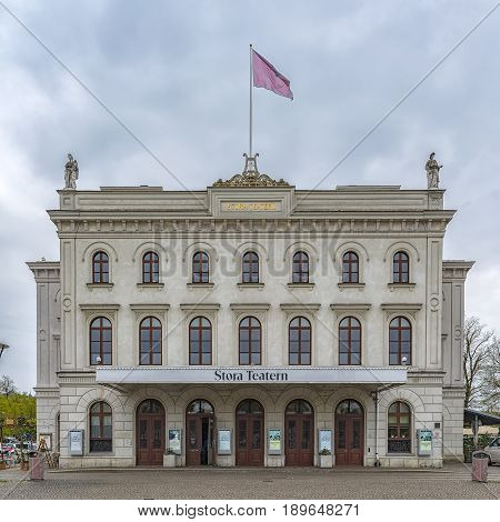 GOTHENBURG SWEDEN - MAY 13 2017: The stora teatern. This is the old Theatre in Gothenburg also called Storan. Today it is a place for music and concerts.