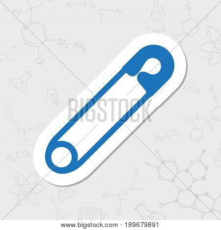 Vector flat sticker tailor pin icon on white background