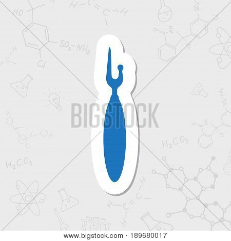Vector flat sticker tailor seam ripper icon on white background