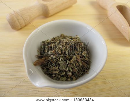 Dried leaves from purple foxglove, digitalis purpureae folium