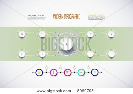 Modern infographics market strategy. Abstract diagram Can be for content diagram flowchart steps parts timeline template workflow layoutBusiness concept with optionsVector illustration.