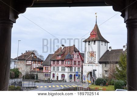 Medieval Houses At Sempach On Switzerland