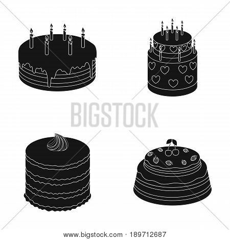 Sweetness, dessert, cream, treacle .Cakes country set collection icons in black style vector symbol stock illustration .