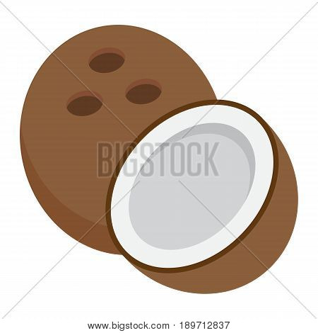 Coconut flat icon, fruit and tropical, vector graphics, a colorful solid pattern on a white background, eps 10.