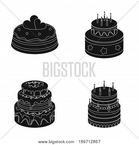 Sweetness, dessert, cream, treacle .Cakes country set collection icons in black style vector symbol stock illustration .