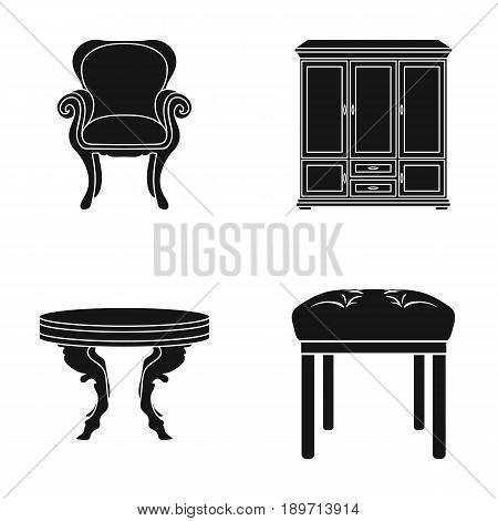 Furniture, interior, design, chair .Furniture and home interiorset collection icons in black style vector symbol stock illustration .