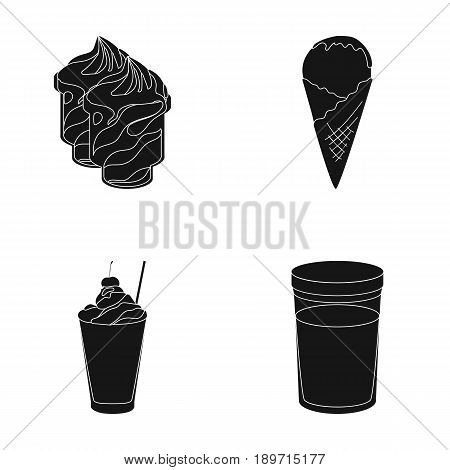 Milk, Calcium, Product, Food .Milk product and sweet set collection icons in black style vector symbol stock illustration .