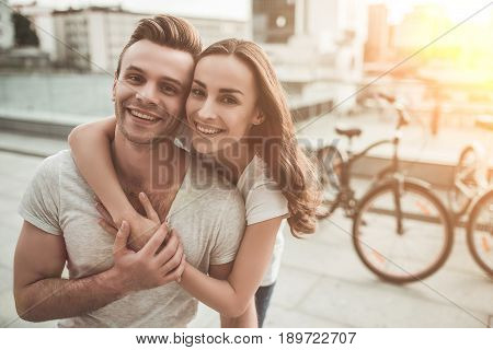 Romantic Couple With Bicycles