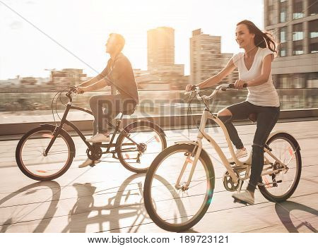 Romantic Couple With Bicycles
