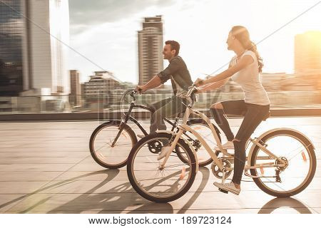 Romantic Couple With Bicycles