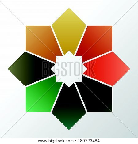 Infographic 8 Parts, Pieces, Sections, Options Or Steps. Vector Template.