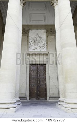 Old Church Door With Columns