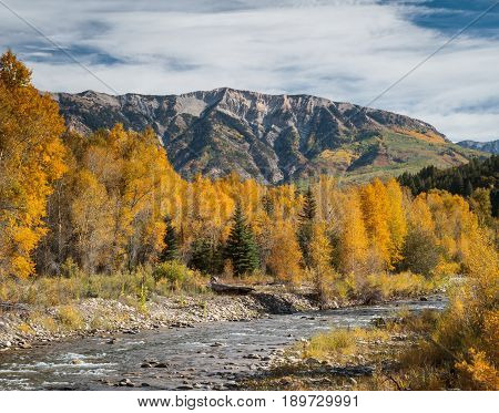 Autumn colors create a unique scenic beauty in the Rocky Mountains of Colorado.
