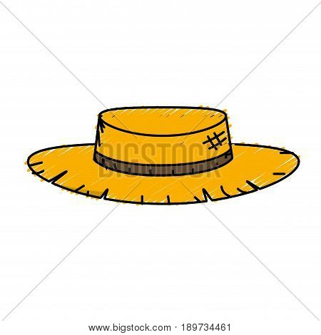 cute pesant hat to use in the farm work vector illustration