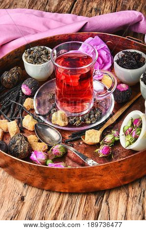 Tea Cup With And Tea Leaf
